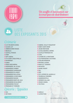 LISTE DES EXPOSANTS 2015