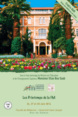 Programme - Universit&eacute; Saint