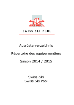 Ausr&uuml;sterverzeichnis 2014/15 - Swiss-Ski