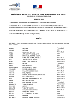 Page 1 …/… ARRÊTÉ RECTORAL EN DATE DU 10 JUIN 2014