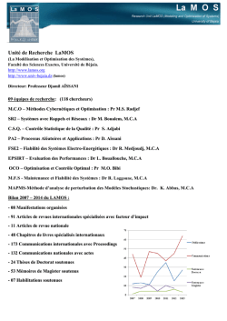 Equipes de recherche - Université de Bejaia