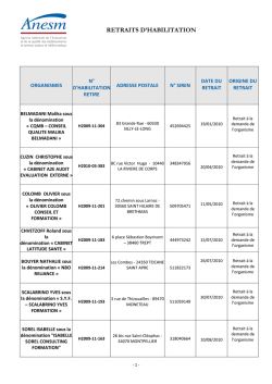 Liste des retraits PDF