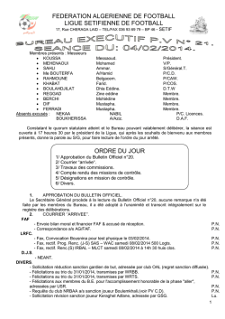 proc&egrave;s verbal 21-2014 - Ligue S&eacute;tifienne de Football