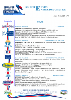 Les &eacute;preuves en r&eacute;gion centre n&deg;4