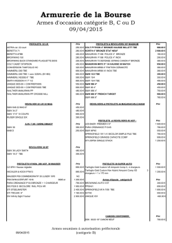 Armes d`occasion - Armurerie de la Bourse