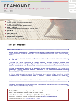 FRAMONDE 08 f&eacute;vrier 2016