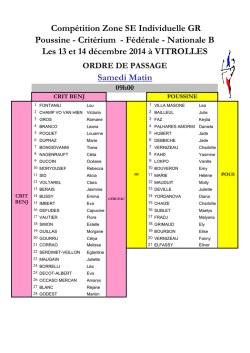 Comp&eacute;tition Zone SE Individuelle GR Poussine