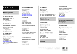 Médecins francophones (généralistes et spécialistes)