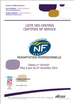 ERP / CRP / CPO Liste des organismes titulaires de la