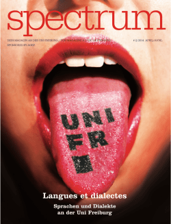 Langues et dialectes - Université de Fribourg