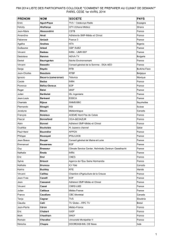 Liste des participants - Forum International de la M&eacute;t&eacute;o et du Climat