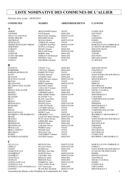 LISTE NOMINATION DES COMMUNES - Association des Maires de