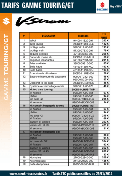 consulter le tarif - SUZUKI