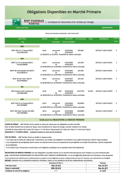 Obligations disponibles en march&eacute; primaire