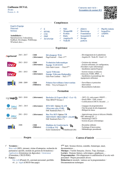 CV - Guillaume Duval | Portfolio