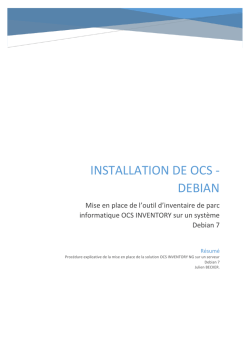 Installation OCS – Debian 7