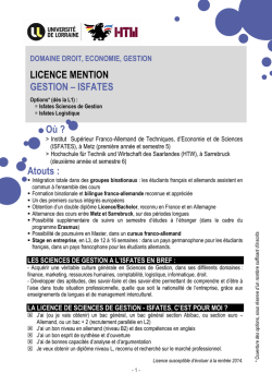 ISFATES - Platine - Universit&eacute; de Lorraine