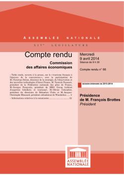 Compte rendu - Assembl&eacute;e nationale