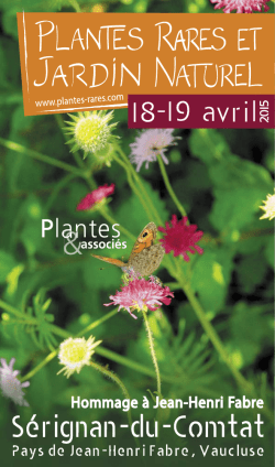 T&eacute;l&eacute;charger le programme 2015 - Plantes Rares et Jardin Naturel