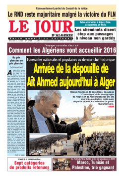 Jeudi 31 12 15 - Le Jour d`Algérie