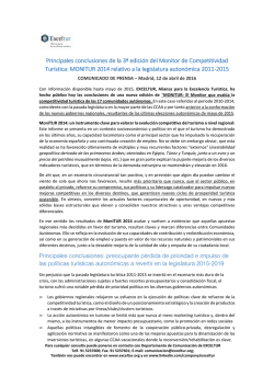 Nota de Prensa tercera edici&oacute;n del Monitor de