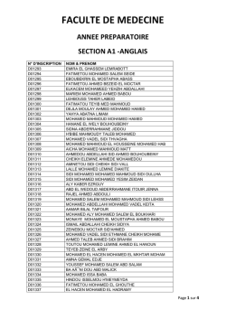 faculte de medecine annee preparatoire section a1