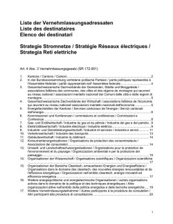 Liste der Vernehmlassungsadressaten Liste des