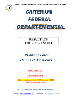 -18 ans et Elites Dames et Messieurs