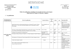 Liste des publications - Université de Bejaia
