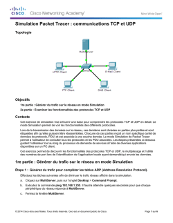 Simulation Packet Tracer : communications TCP et UDP