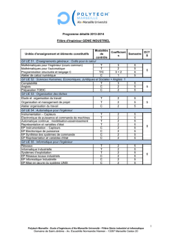 Programme d&eacute;taill&eacute; de la fili&egrave;re - Polytech marseille