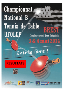 Tennis de Table - résultats B 2014