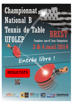 Tennis de Table - r&eacute;sultats B 2014