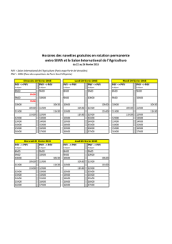 horaires des navettes entre le SIMA et le Salon International de l