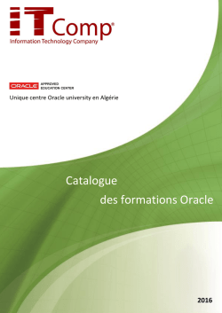 Catalogue des formations Oracle