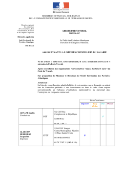arrete fixant la liste des conseillers du salarie