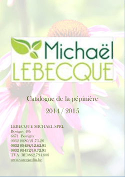 Catalogue de la p&eacute;pini&egrave;re 2014 / 2015