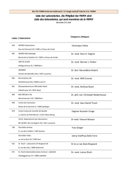 Liste des laboratoires, qui sont membres de la FAMH