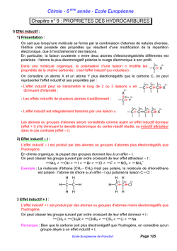 Propri&eacute;t&eacute;s des hydrocarbures