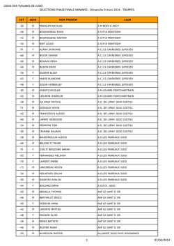 Dimanche 9 mars 2014 - Ligue des Yvelines de Judo