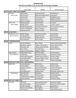 liste des nominations