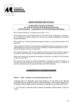 arrêté Election Directeur Humanités