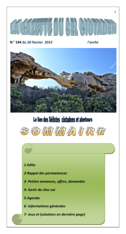 N° 194 du 20 février 2015 l`arche 1-Edito 2 - CiotatSEL