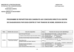 programme de repartition des candidats aux concours directs du