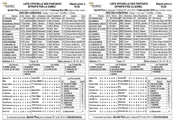 LISTE OFFICIELLE DES PARTANTS OFFERTE PAR