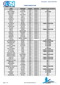 FAMILIARISATION - Colombes