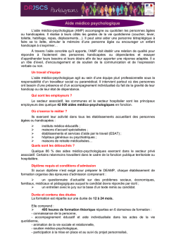 Aide m&eacute;dico-psychologique - DRJSCS Ile-de