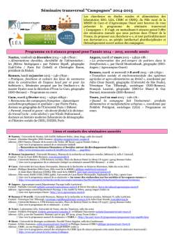 S&eacute;minaire transversal "Campagnes" 2014-2015
