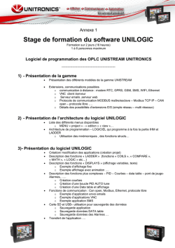 Stage de formation du software UNILOGIC