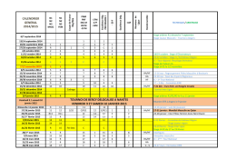 CALENDRIER R&Eacute;GIONAL